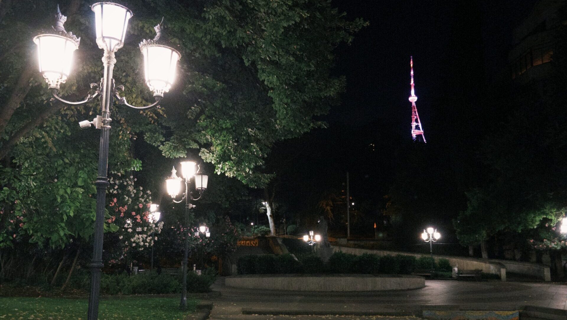 トビリシの夜の公園