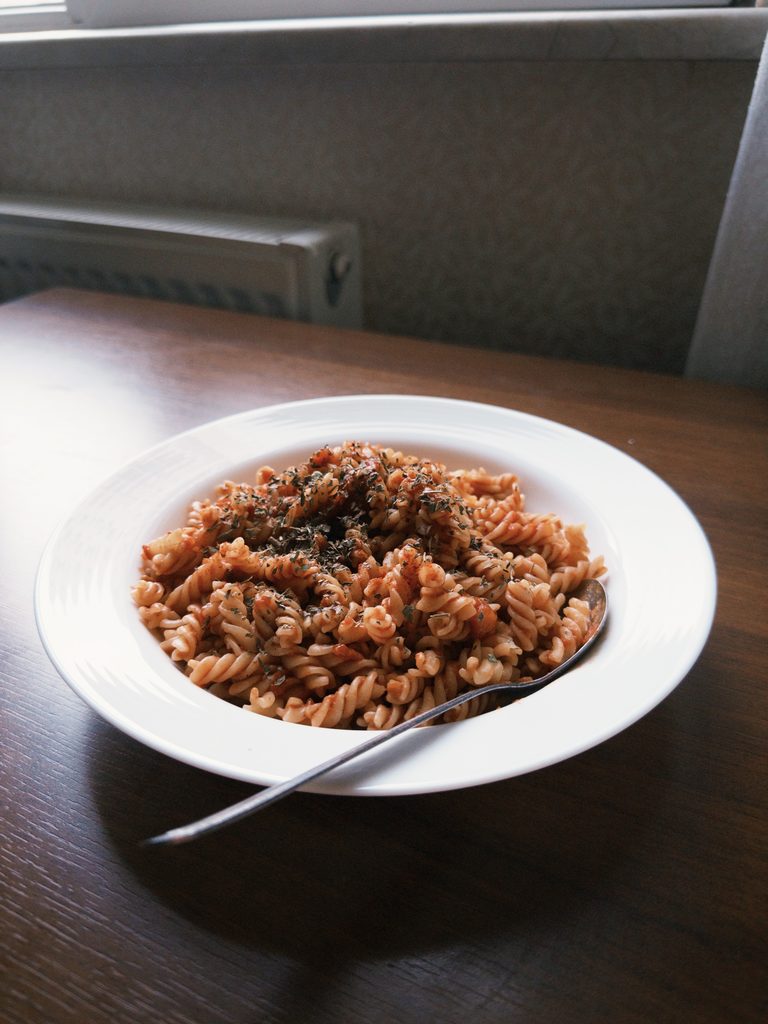 16gelのソースを使ったフジッリパスタ